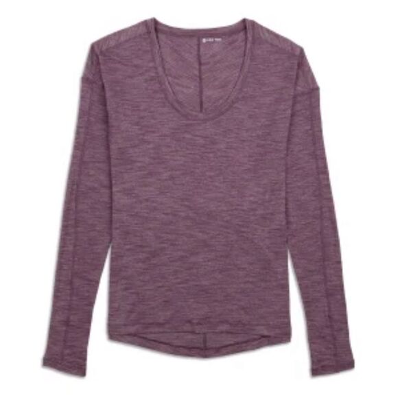 Lululemon heathered foxglove Meant To Move scoop neck lightweight tee. Size 6. - Picture 3 of 10